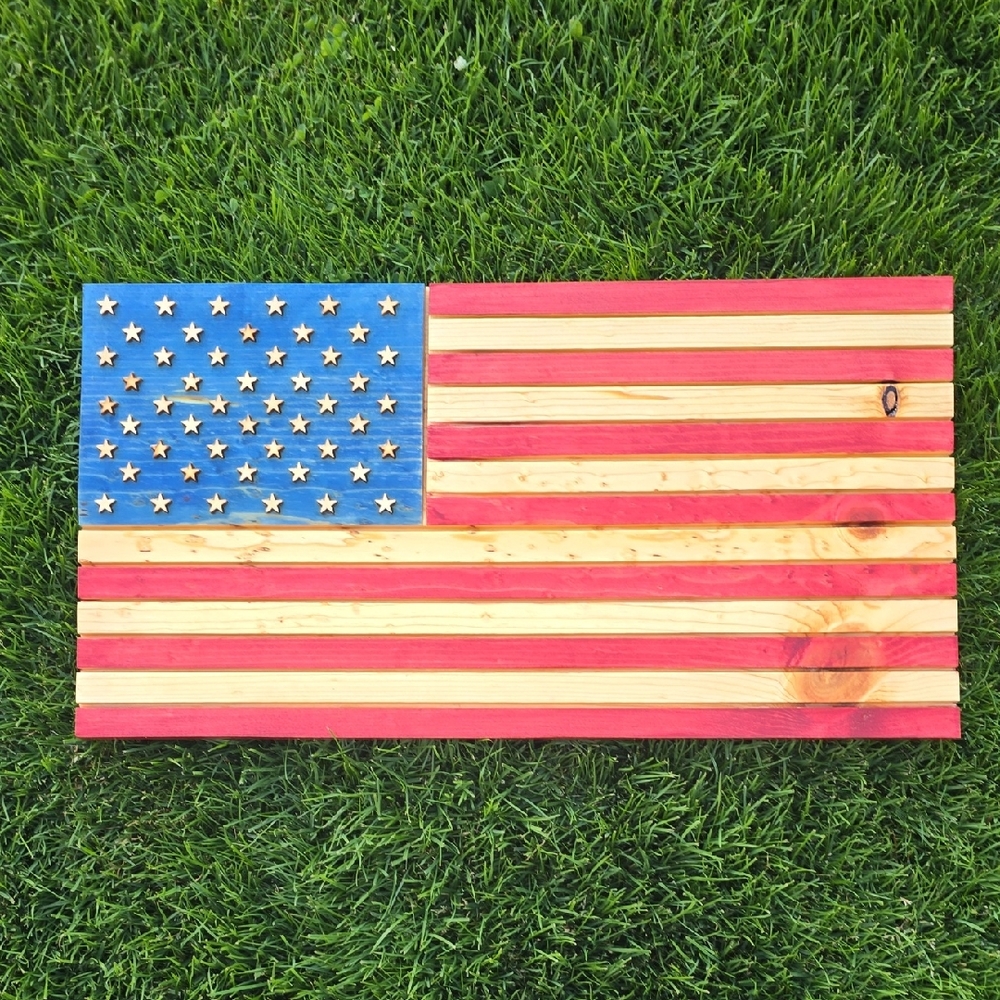 Wooden American Flag Wall Art